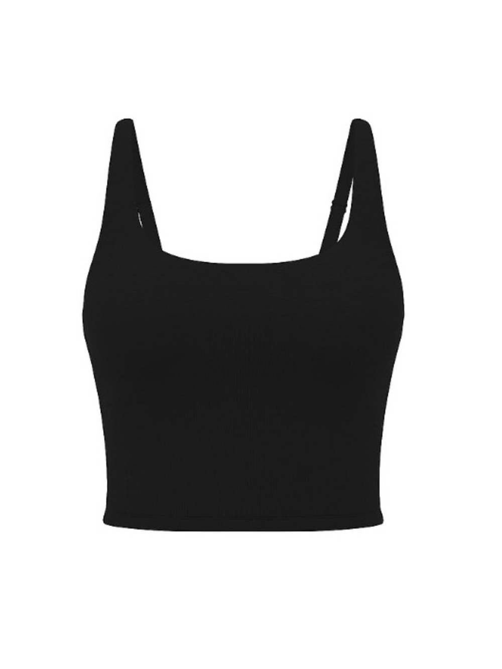 PINK Victoria's Secret Black Ribbed Crop Tank Size Medium - New